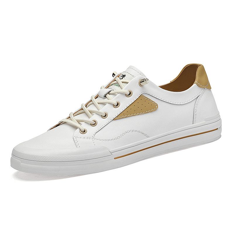 Men's Shoes 2025 Summer New Light Luxury Leather Punching Breathable Casual Shoes Men's Youth Trend Versatile Board Shoes