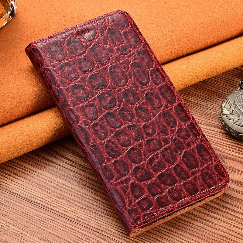 Genuine Leather Flip Cover for Xiaomi Redmi Note 13R Pro, Note12, Note11SE, Note10, Note9 - Protective Case