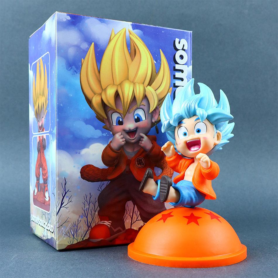 In Stock Dragon Ball Fashion Style Cute Son Goku Figure 14cm Height Kawaii Anime Decoration Desktop Ornaments