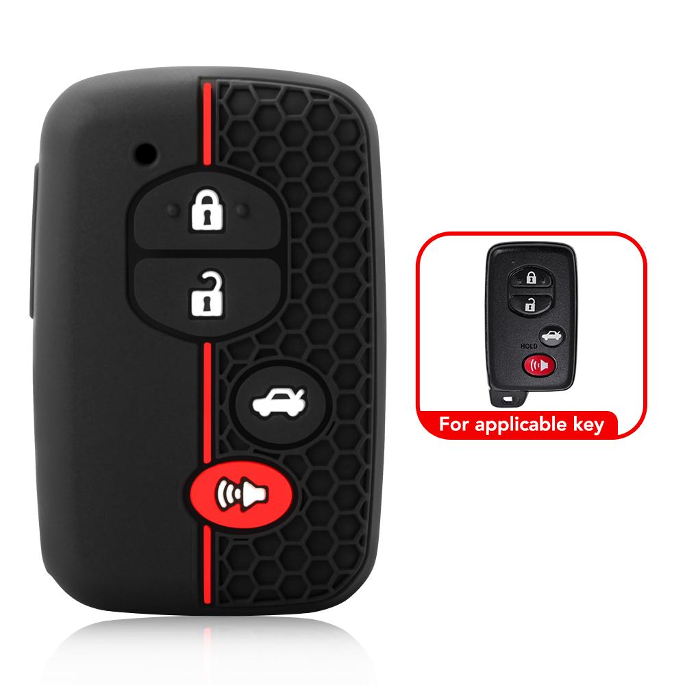 Housse de boîtier de clé de voiture à 4 boutons Pour Toyota Land Cruiser Prado Avensis Iq Corolla Prius Highlander Yaris Coque sans clé Support Fob