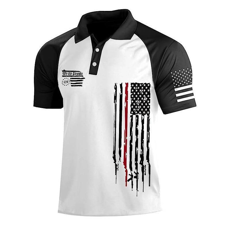 Patriotic USA 250th Anniversary Camo Short-Sleeve Polo, Stylish Casual Wear