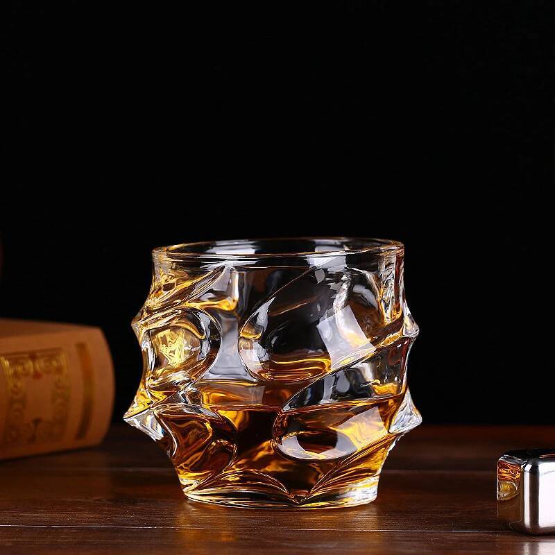 Heavy Drinkware Wave Shaped Wine Glass Transparent Crystal Whiskey Glass Party Bar Foreign Wine Brandy Vodka Cocktail Beer Cups