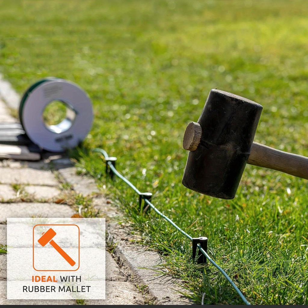 Plastic Garden Stakes for Lawn Edging Cable Fastening Durable Landscape Pins for Boundary Marking and Wire Securing with Sharp Point Design