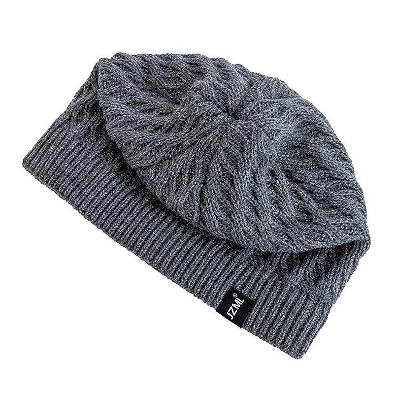 New Style Unisex Winter Hats Plush Fur Lined Men Women Warm Beanie Cap Casual JZML Label Decor Outdoor Winter SKI Knitted Hats