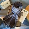 Maelard Women's Imitation Cashmere Plaid Scarf: Warm, Thick Dual-Use Shawl for Autumn and Winter.