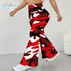 Women's Casual High Waist Flare Pants, Geometric Pattern Print Streetwear Bell Bottom Trousers