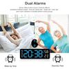 Electronic Wall Clock Digital Alarm Clock Large Number Display Bedside Alarm Clock USB Charging Dual Alarm Clock for Home Office