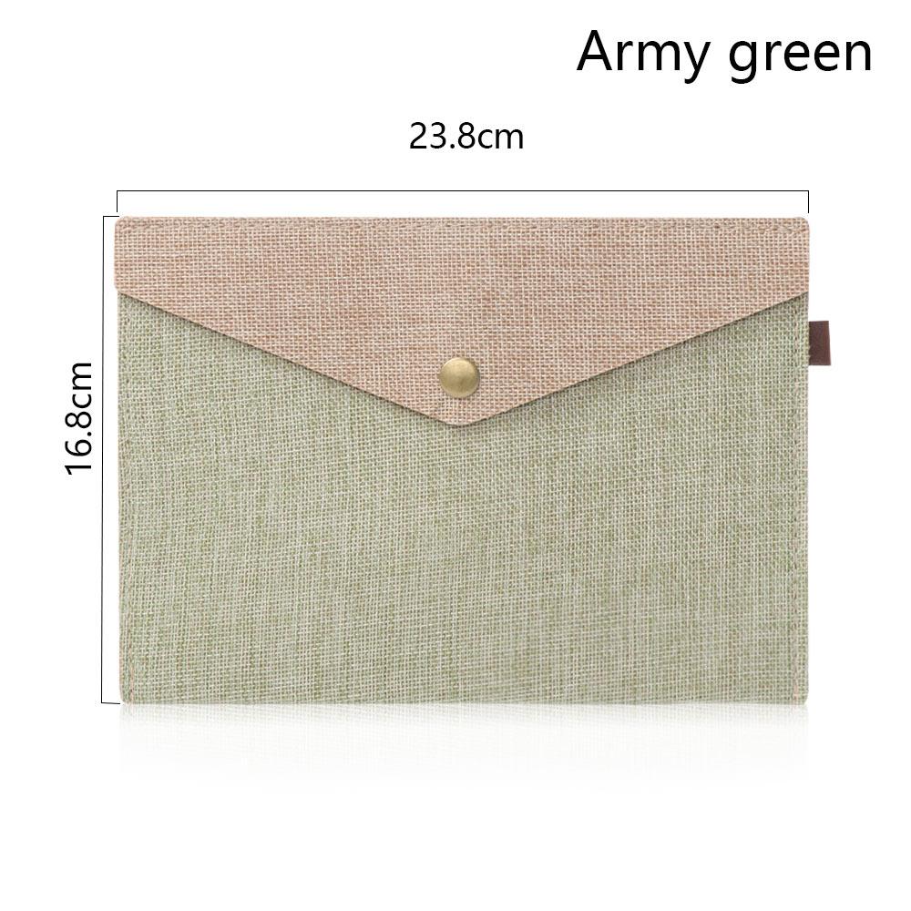 

A4 A5 Simple Elegant Stationery Folder Document Bag Imitation linen Canvas Felt File Bag Portfolio Office Study Briefcase