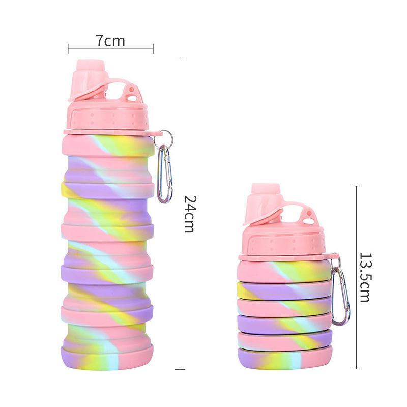 Silicone Collapsible Water Bottles Foldable Sports Cups with Buckle Portable Outdoor Travel Leak Proof Sport Bottles