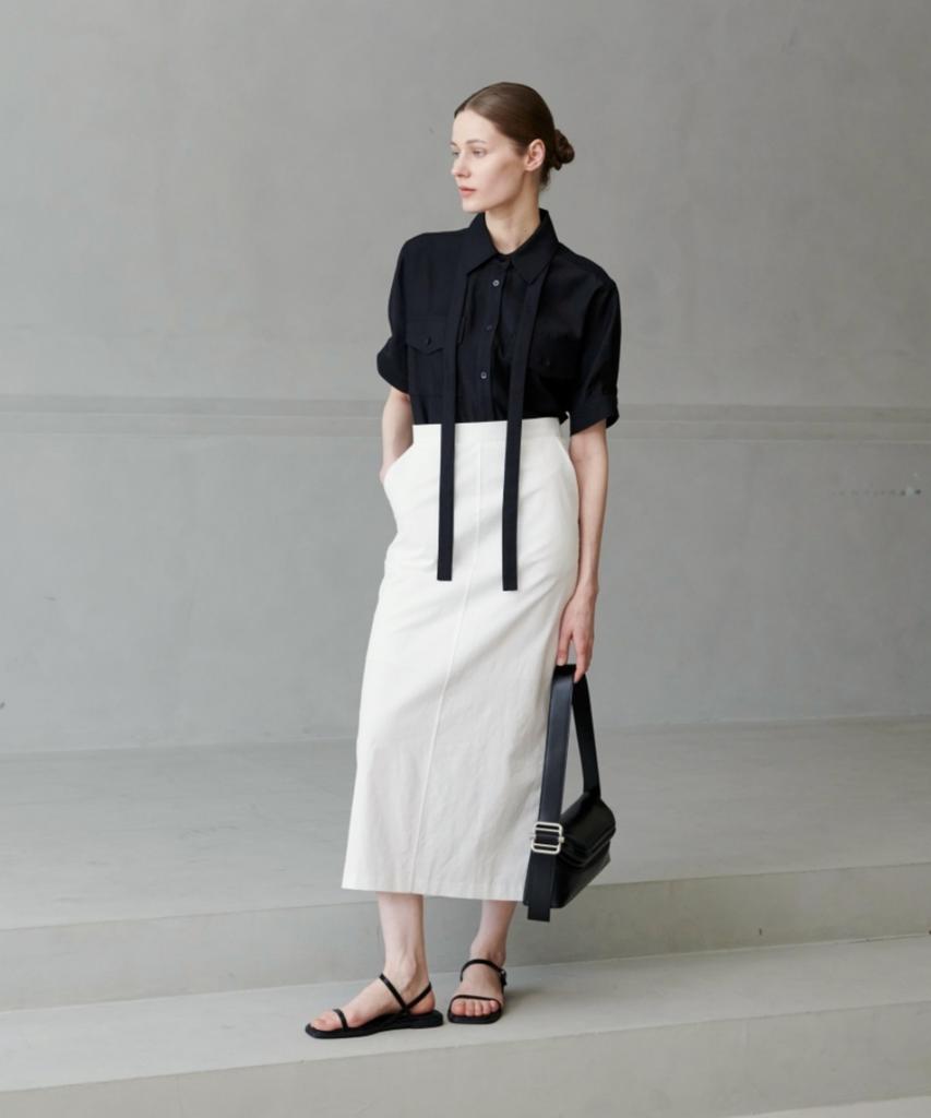 Owaiwai Pocket Tie Shirt Blouse_Black