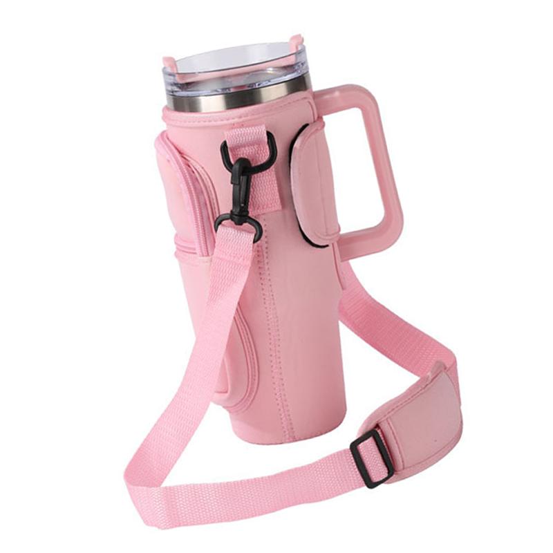Water Bottle Bag Anti Slip Portable Double Layers Water Bottle Holder with Handle Fit for Stanley 40 Oz Insulated