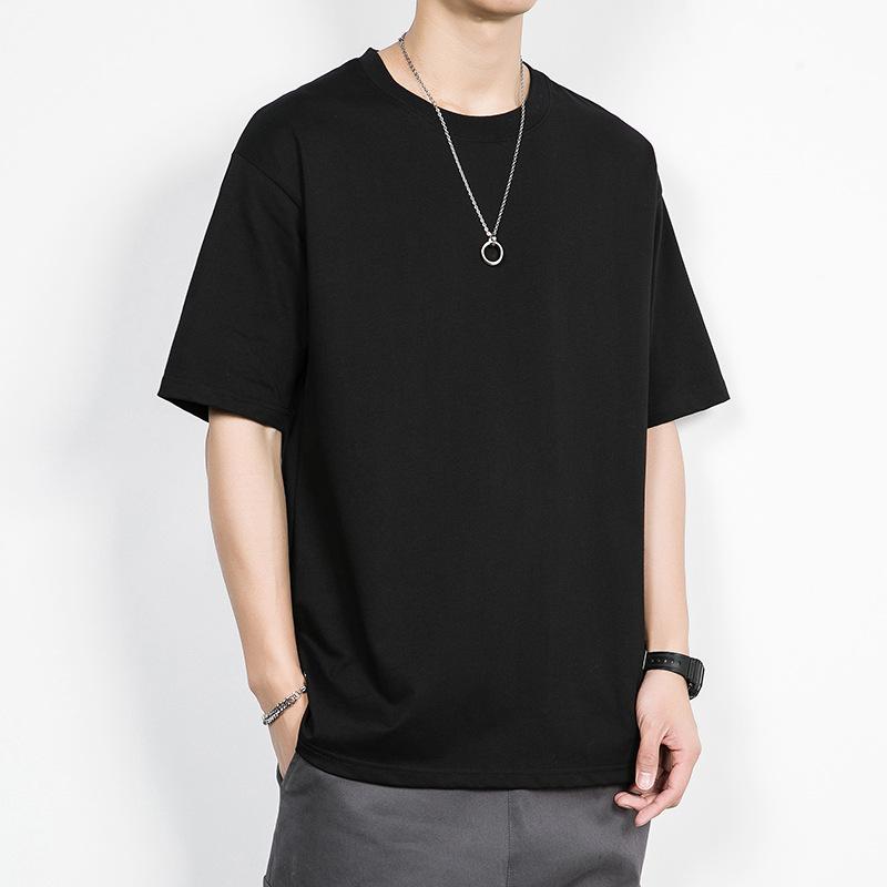 Pure Cotton Short Sleeved Cotton Short Sleeved Couple Big Shoulder T-shirt