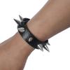 Spiked Studded Bracelet Black Leather Rivet Punk Bracelet Cuff Wrap Bangle Goth Alt Wristband for Men Women Punk Accessories