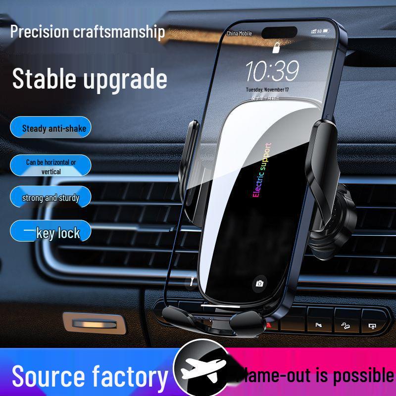 Universal Anti-Shake Car Phone Holder with Smart Sensor & Air Vent Clip
