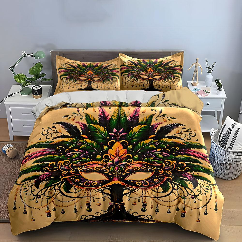 Mystical mask of feathers Bedding sets Duvet covers Pillowcases(1* Duvet Cover 2* Pillowcases without duvet insert)