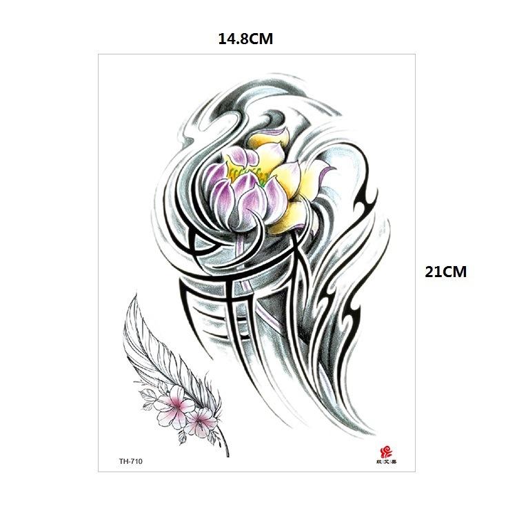 Vzor zvířete tygr vlk květina paže polovina paže vodní transfer vodotětná tetovací samolepka simulační tetování