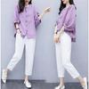 Suit Women's Summer Loose and Thin Bat-sleeved Blouse Women's Temperament Fashion Round Neck Shirt