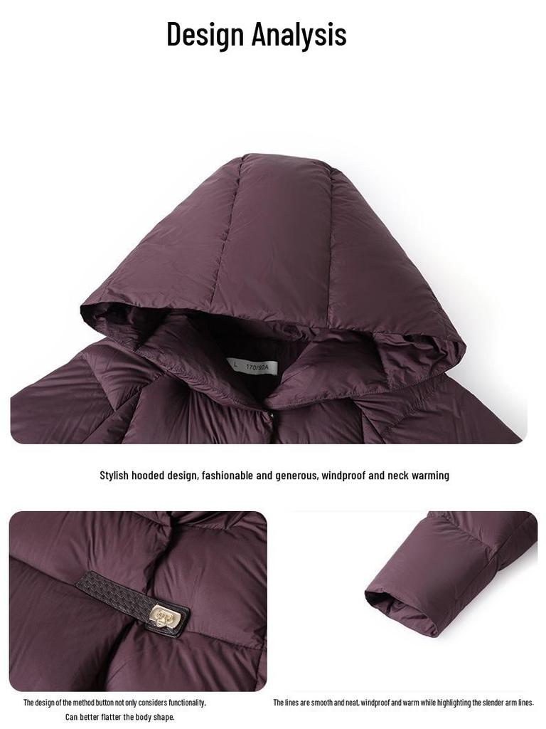 Maternity Soft Hooded Down Jacket for Women, Thick Warm Puffer Coat for Middle-Aged and Elderly