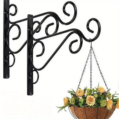 2Pcs/set Hanging Plant Stand Wall Hook 11.8 Inch Wall Hanging Plant Hanger for Flower Baskets Lanterns Bird Feeders Wind Chimes.