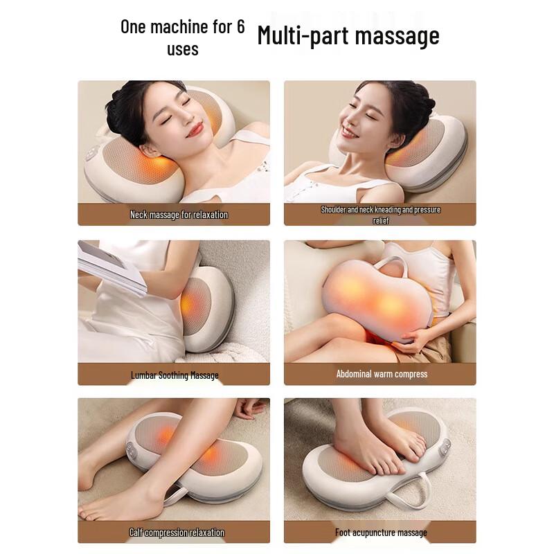 Portable Wireless Heated Massage Pillow