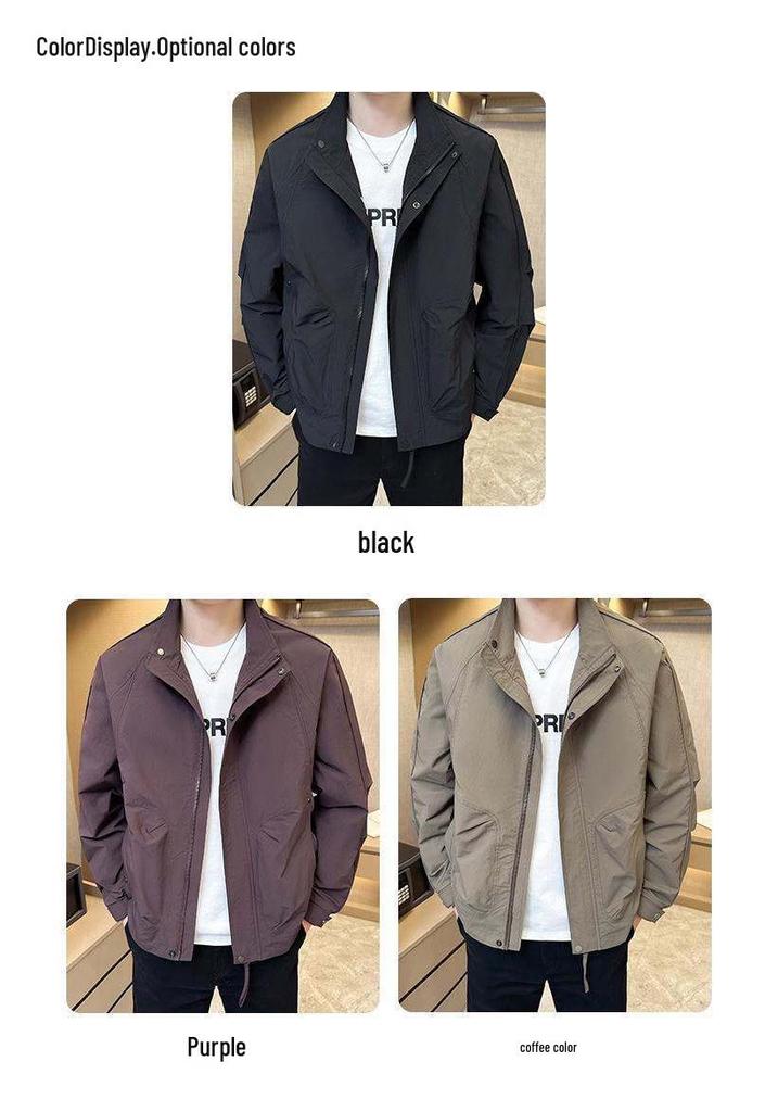2026 Men's Stand-Up Collar Spring Jacket - Trendy Casual Outerwear
