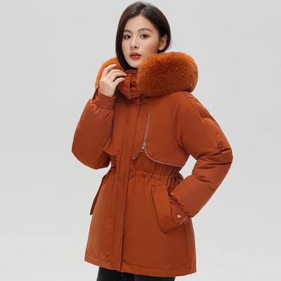 Frauen Winter Parkas Mit Kapuze 2023 Neue Mode Zipper Dicke Warme Jacken für Frauen Oberbekleidung Koreanischen Stil Faux Pelz Kragen gepolsterte Mantel