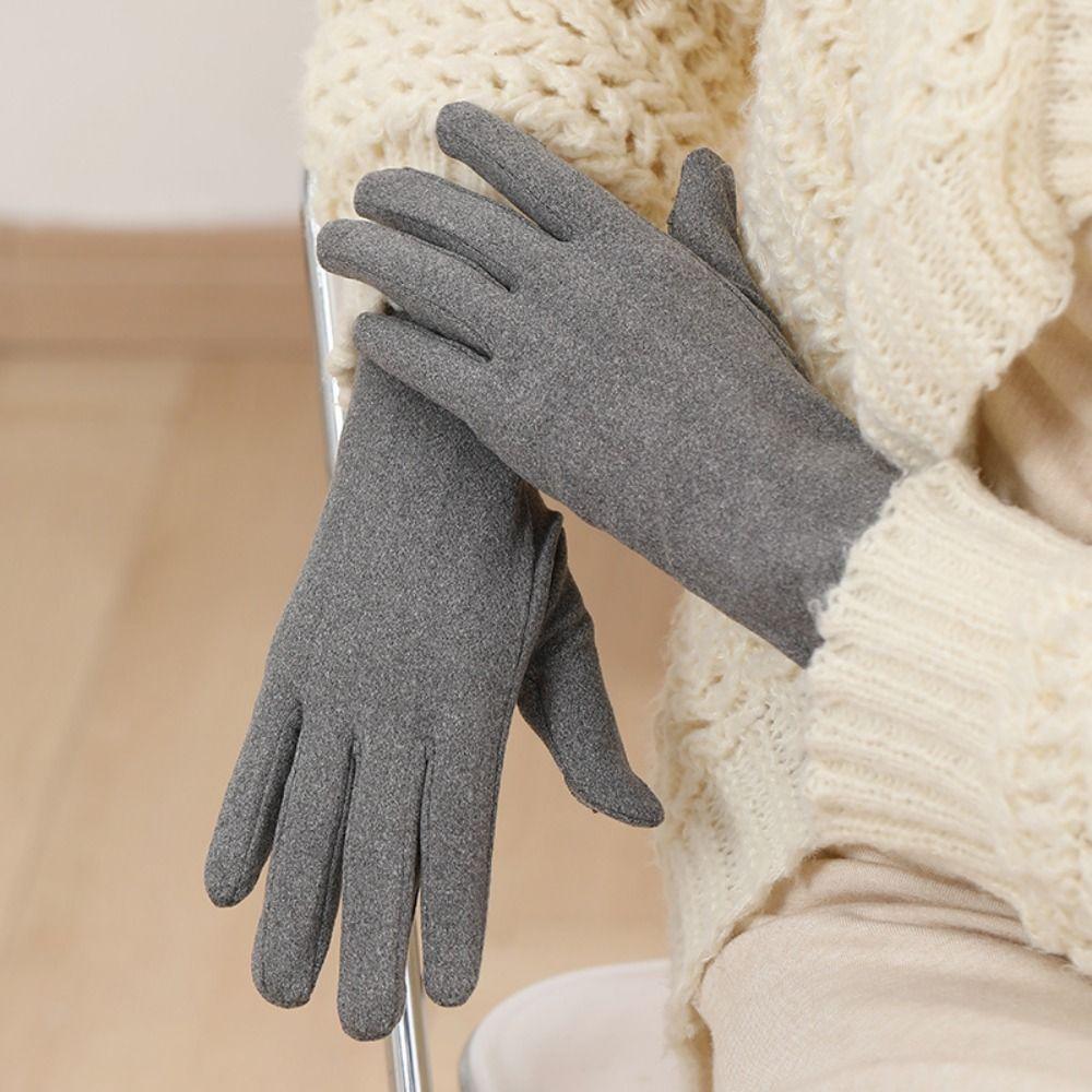Dralon Winter Gloves Full Finger Windproof Driving Mittens Coldproof Solid Color Full Finger Gloves for Outdoor Cycling Skiing