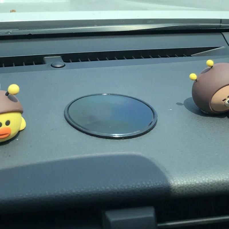 Car Anti Slip Pad 7/6/5/4cm Circular Magic PU Pad Universal Center Console Dashboard Phone Ornament Strongly Stick Anti-slip Mat