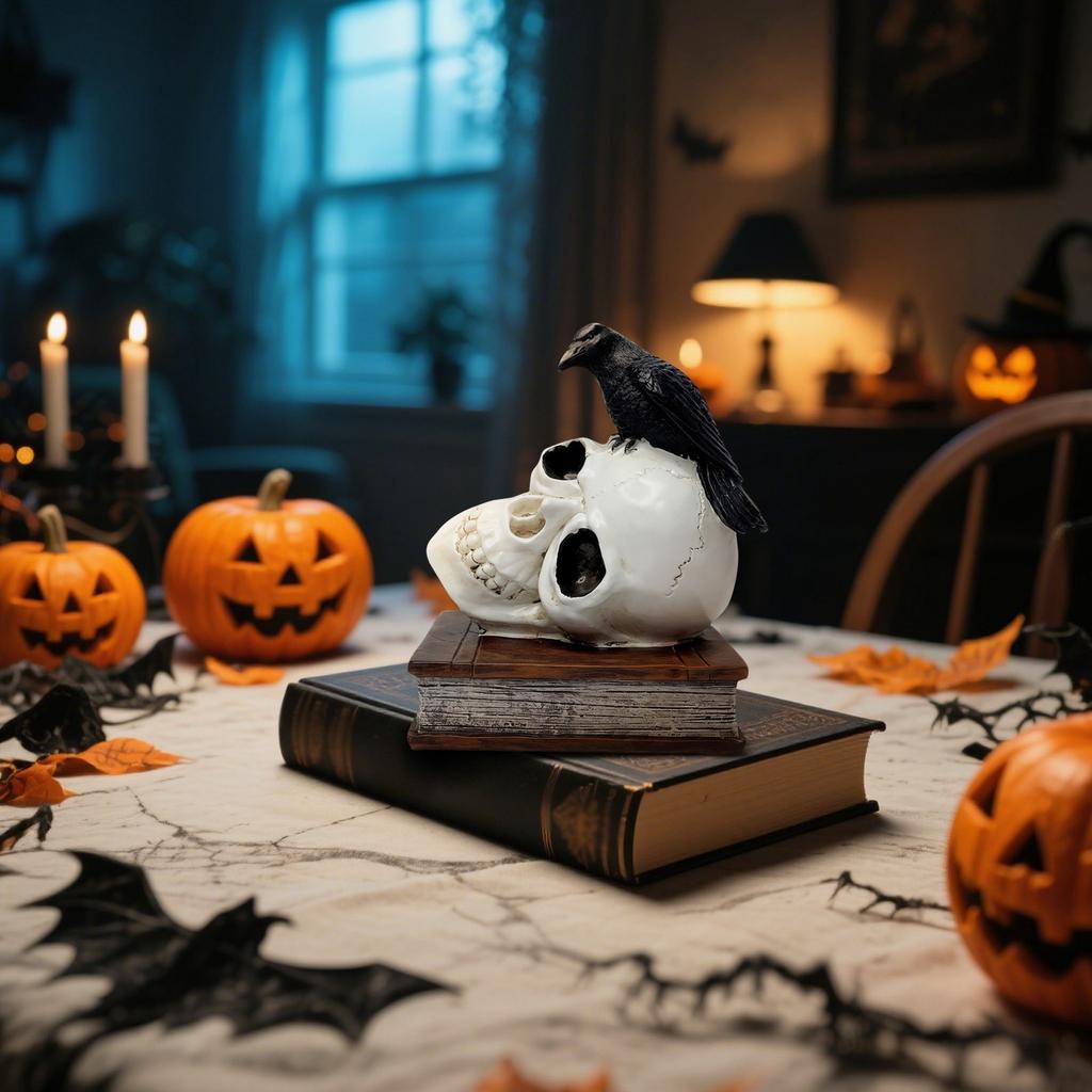 Halloween Sculpture Collectible Figurine Gothic Decoration Home Desktop Horror Atmosphere Decoration Resin Crafts Ornament