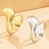 Geometric Criss-Cross Open Ring In 18K Gold Vacuum-Plated Stainless Steel