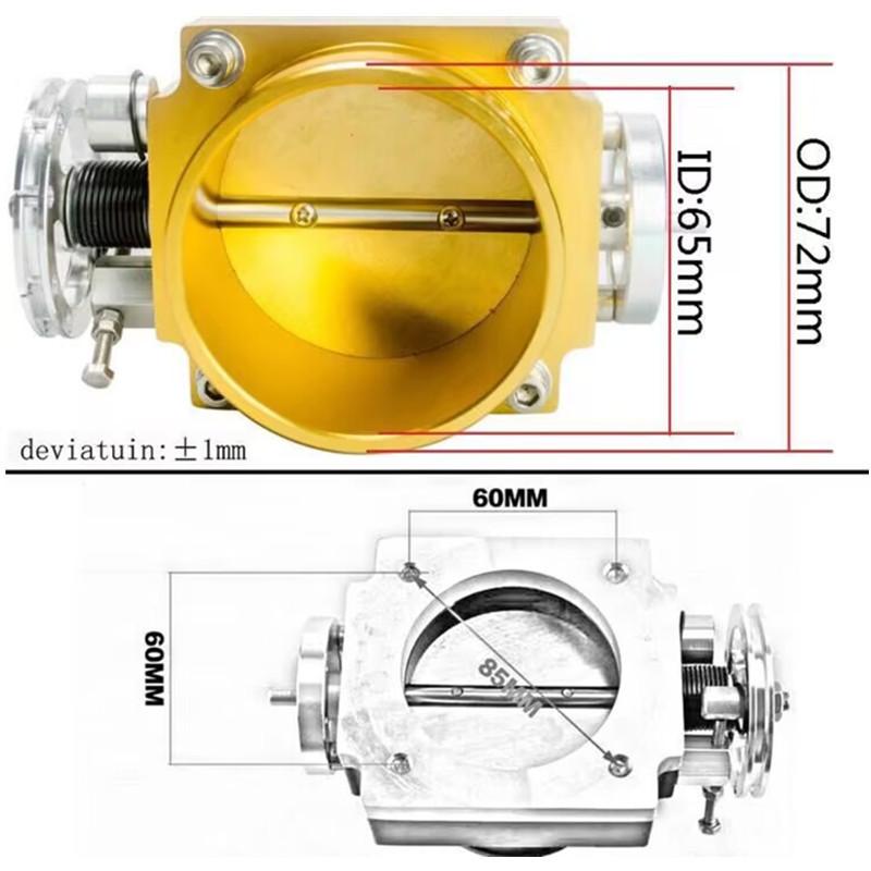 65MM/70MM Universal High Flow Aluminum Billet CNC Throttle Body For 2.5" or 2.75 Inch Intake Manifold