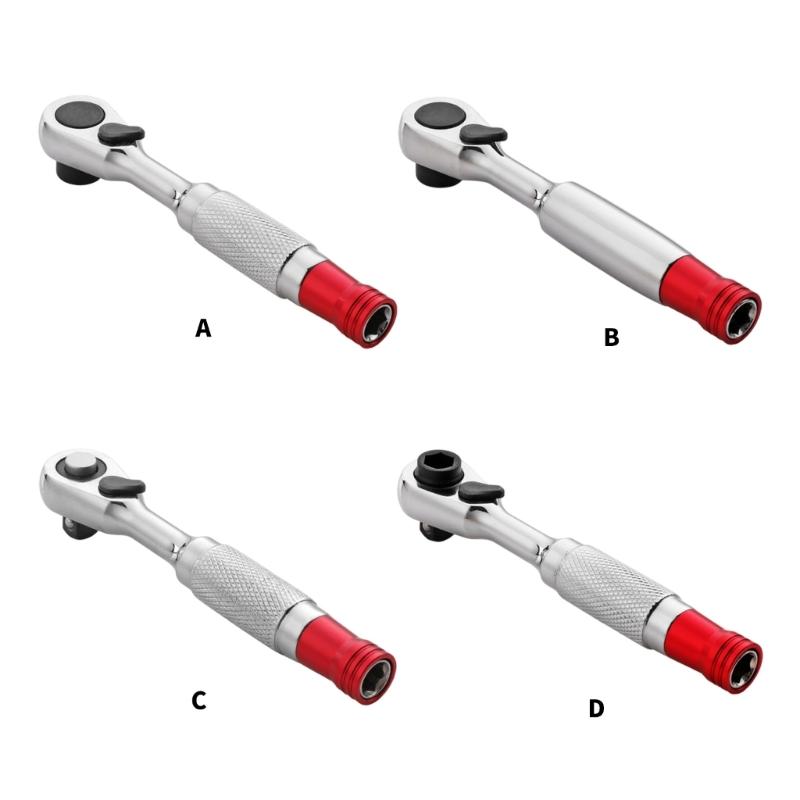 High Torques 1/4Inch Ratchet Wrench Socket with 2 Directional Mechanism and Swivels Head for Accessing Tight Confined Space