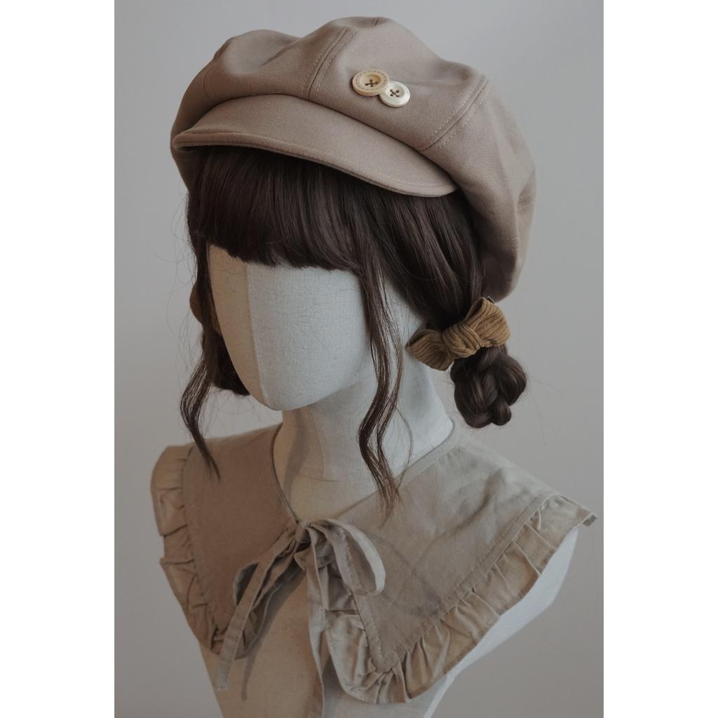 New Original Handmade Cloud Hat Beret Autumn and Winter Warm Brown Newsboy Hat Korean Version Japanese Style Versatile and Small Face