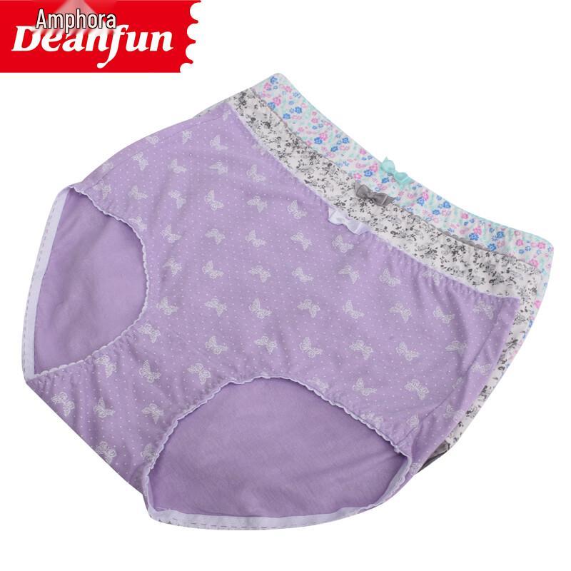 Dámské 100% bavlněné boxerky se středním pasem s potiskem - 4 kusy