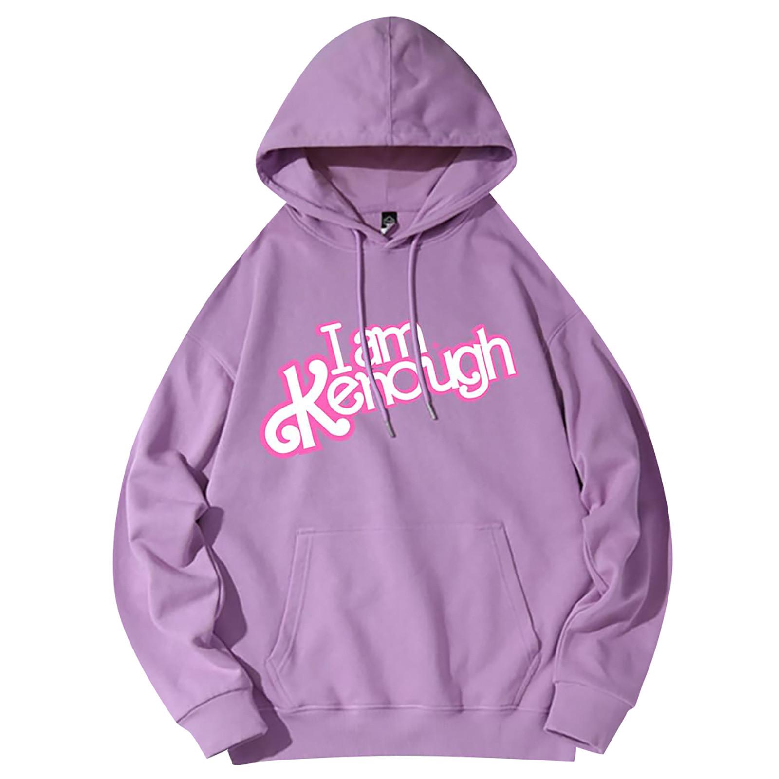 

Женская толстовка с принтом, повседневная удобная свободная легкая женская толстовка с длинными рукавами и круглым вырезом с капюшоном M фиолетовый