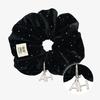 [Select 2 Initials / Gift Wrapping] Anniversary Initial Scrunchie, BLACK DOT