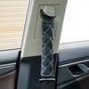 Adjustable Leather Quilted Car Seat Belt Shoulder Pad - Universal, Comfortable, All-Season Protection