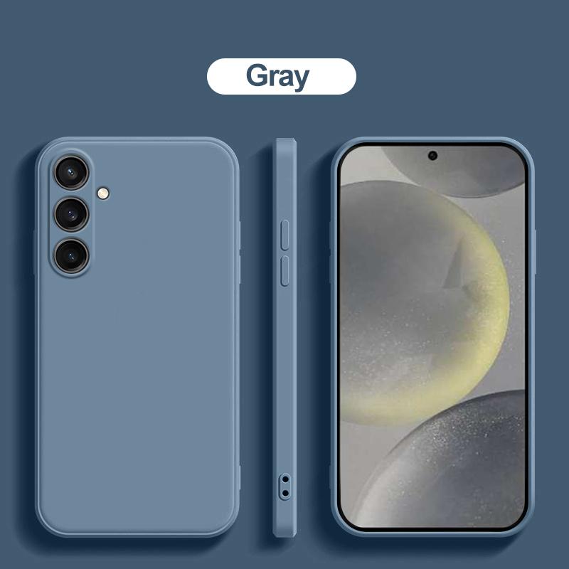 

24 Ultra Plus S24Ultra Чехол Oringal Square Liquid Silicone Phone Case для Samsung Galaxy S24 S 24 Ultra Plus S24Ultra Мягкий чехол For Galaxy S24 Ultra серый