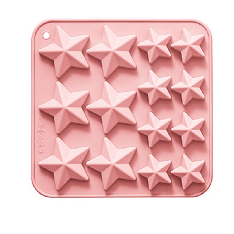 14-Cavity Five-Pointed Star Shape Silicone Chocolate Mold Creative Jelly Christmas Candy Diy Mold Ice Tray Dessert Baking Mold