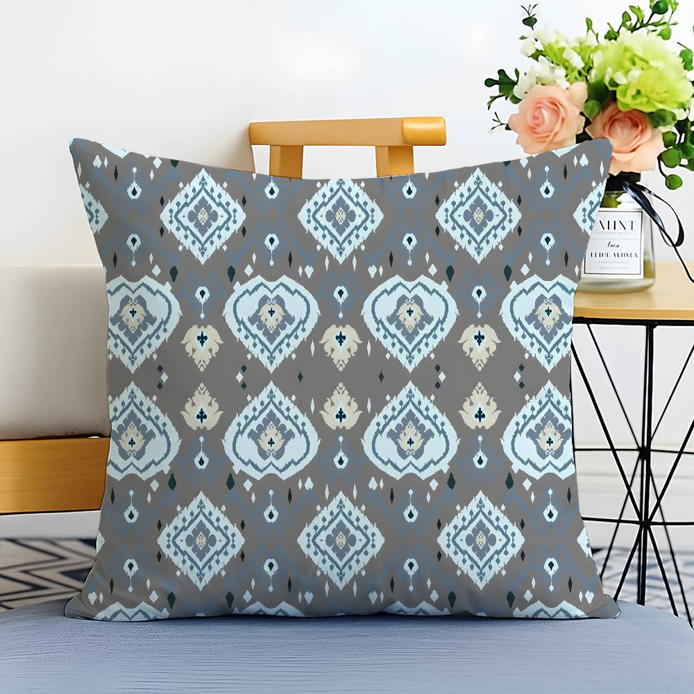 Exotic Ethnic Plaid Pattern Pillow Case Printed Brushed Fleece Pillow Baby Skin-Touch Eco-Friendly Dye-Sublimat