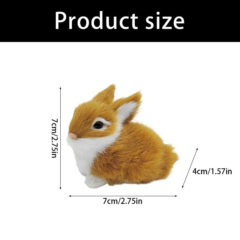 Realistic Rabbit Figurine Lively Easters Bunnies Stuffe Farm Animal Plush Rabbit Statue Spring Home Decors Photo Props