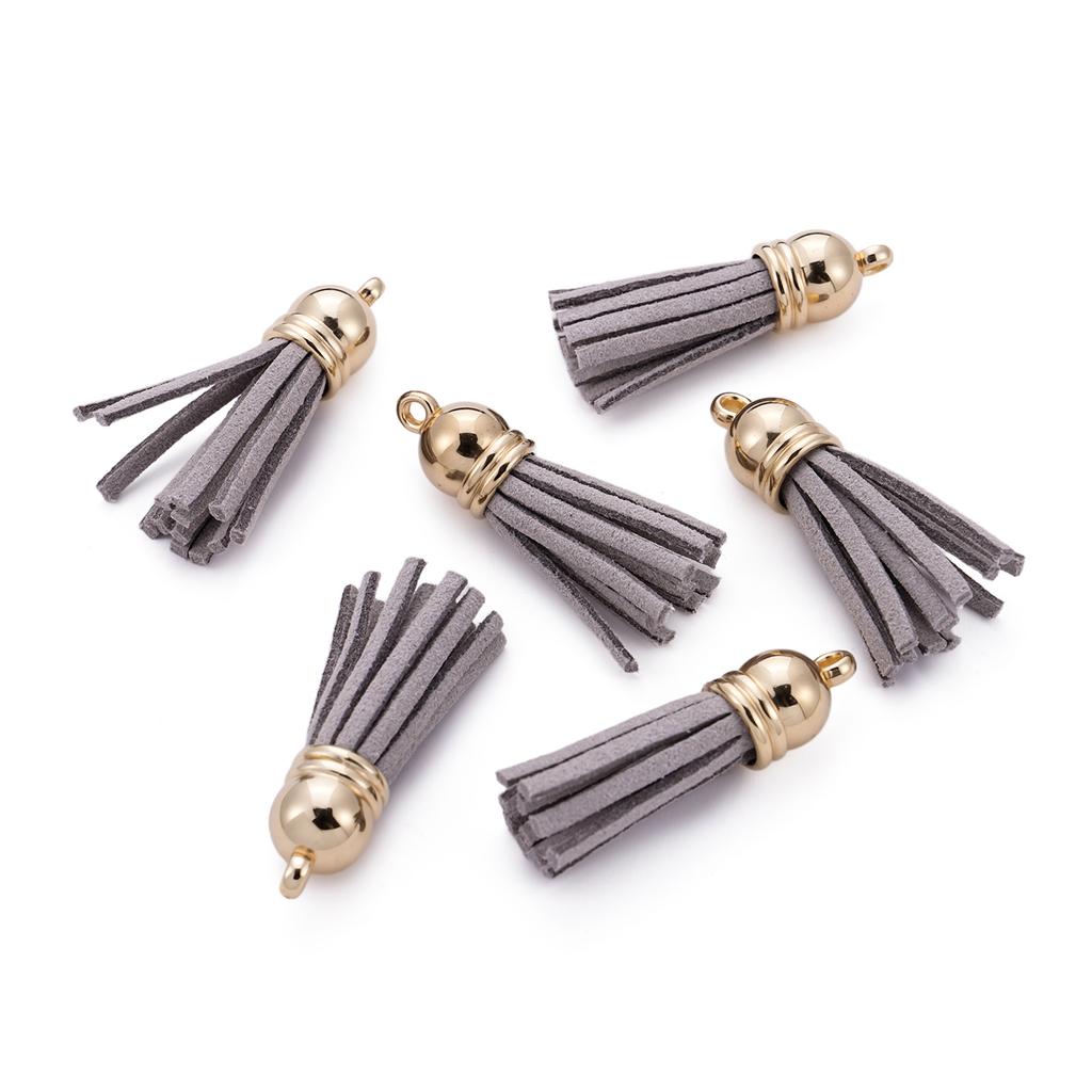 20pcs/lot 38mm Tassel Vintage Leather Tassels Fringe Pendant For DIY Keychain Jewelry Making Supplies Charms Accessories