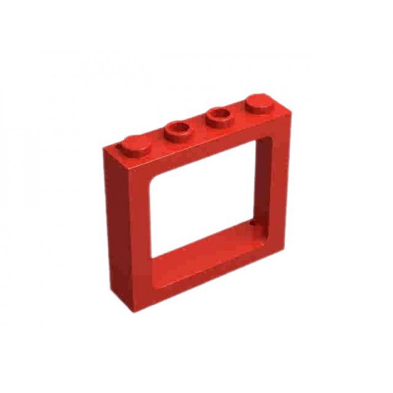 50g MOC 6556 1x4x3 Window Frame with Double Opening for Building Block Furniture, Compatible Accessories 26 pcs красный