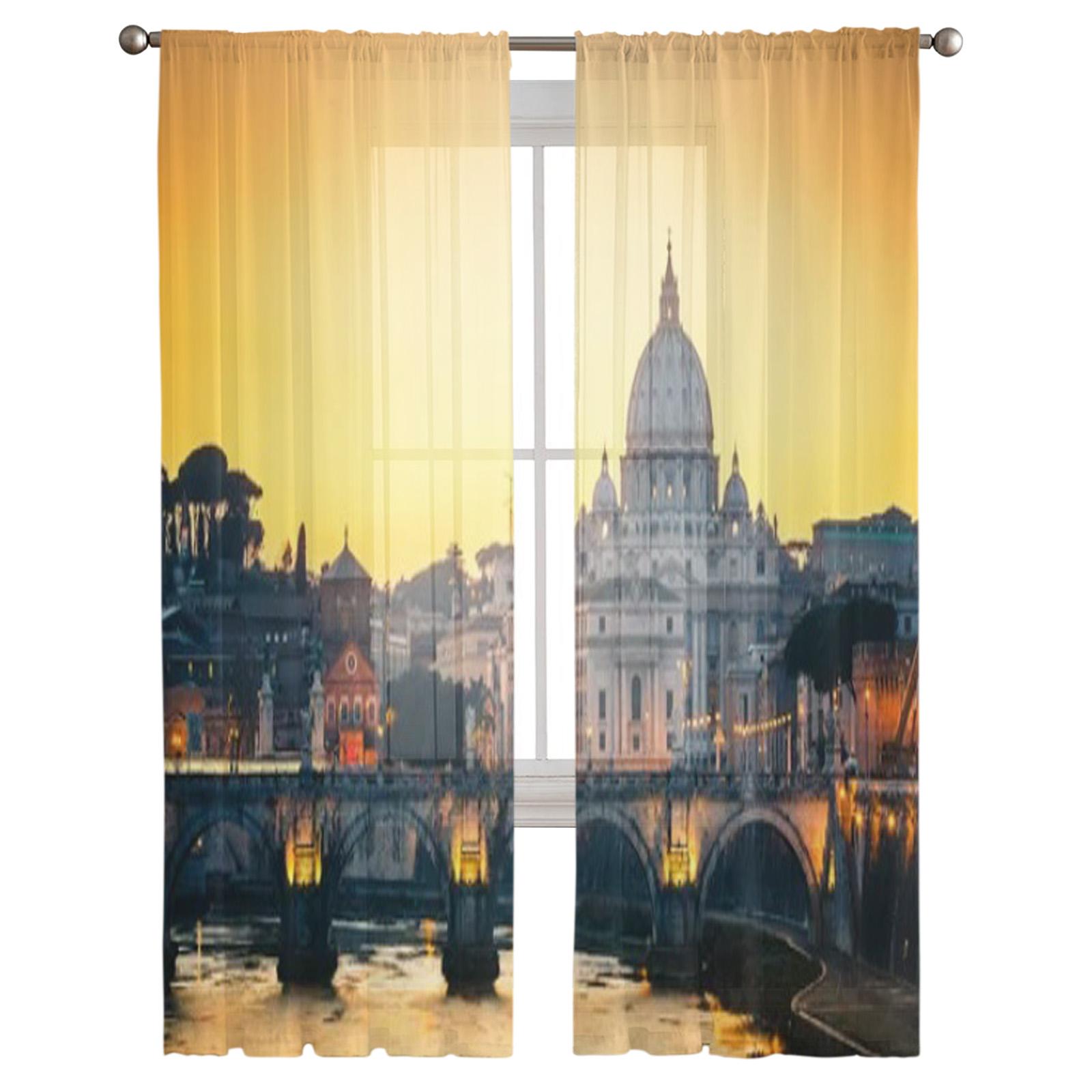 Роскошные шифоновые прозрачные шторы St Architecture River для гостиной — фото 2