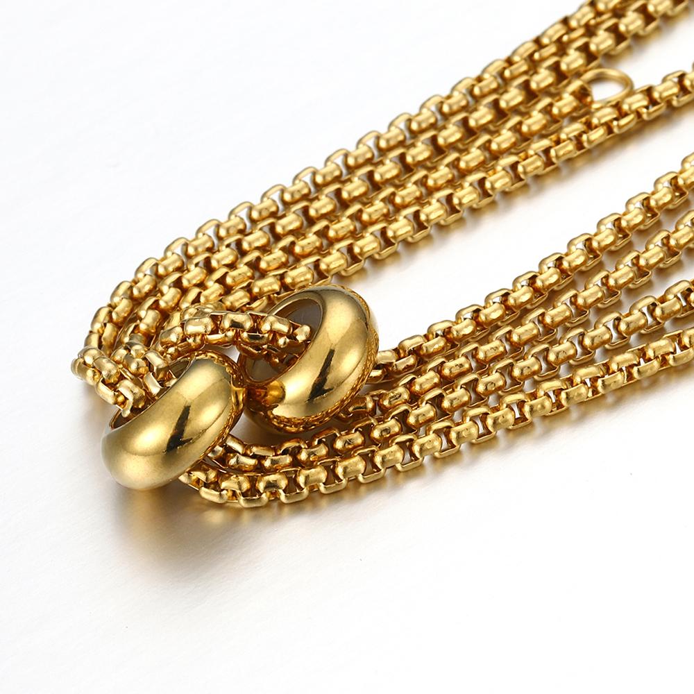 Nicht verblassend 3 Stück Edelstahl Goldfarbe Schiebearmband Verstellbare Kette mit Endperle für Schmuckherstellung DIY Zubehör Komponente