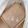 3pcs Women's Fashion Synthetic Zirconia Earring and Necklace Jewelry Set / Adjustable Minimalist Chain Style Accessories