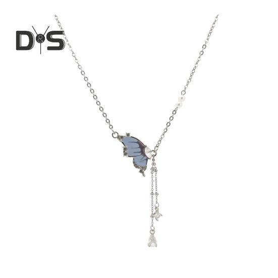 Dame Halskjede Kobber Sommerfugl Anheng Dusk Cubic Zirconia Elektrobelagt Justerbar Lengde Ball Party Halskjede Hals Smykker
