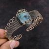 Labradorite Cuff Bracelet Labradorite Bracelet Copper Wire Wrapped Jewelry Handmade Adjustable Bangle Wire Wrap Gemstone Bangle Gift For Him