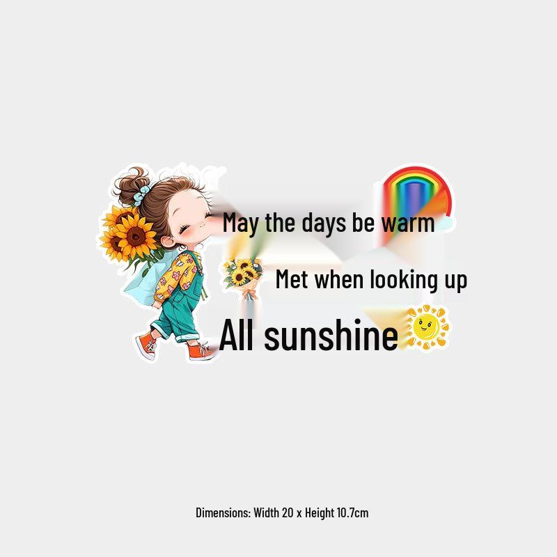 Warm Days Creative Car Sticker - Waterproof & UV-Protected Windshield Decoration