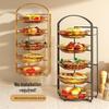 Multi-layer Kitchen Rack for Vegetables, Bowls, and Dishes - Wall-mounted or Floor-standing